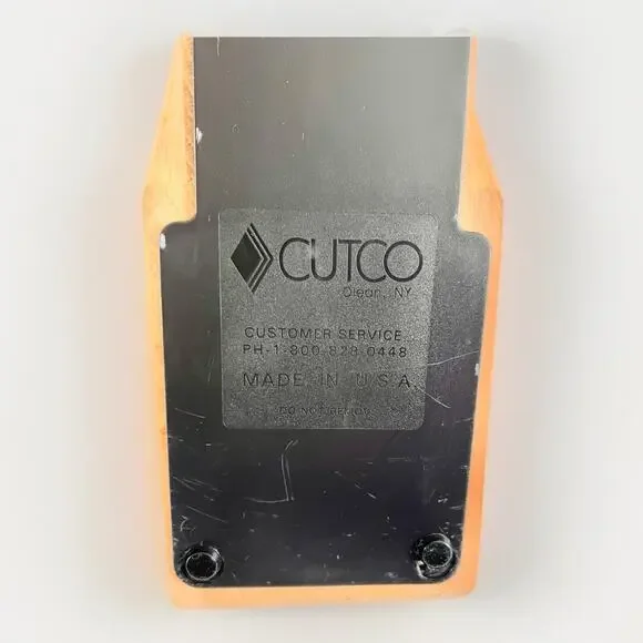 Cutco 6 Slot Wood Knife Block Scissor Sharpener Holder Kitchen Honey Oak USA - Picture 6 of 6